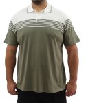 Mens Stripe Golfer - 10XL Olve wht