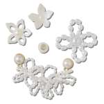 White Pearl Beaded 5 Pack Jibbitz - Multi Osfa