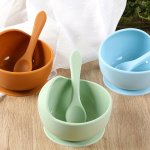 The Ultimate Baby Bowl Set: Anti-drop Silicone Bowl Spoon And Cutlery - Portable And Anti-slip Halloween Christmas Thanksgiving