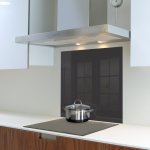 Decorative Glass Wall Tile 598 X 650 X 6MM Metallic Black