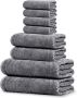 Towels Set Cotton Bath Towels 8 Pack 2 Bath 2 Hand 4 Washcloths Dark Grey