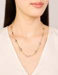 Goldair Gold Plated Pink & Clear Cubic Zirconia Station Necklace