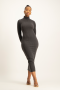 Avert Avery Poloneck Dress - Charcoal - S