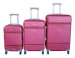Smte Abs Hard-shell Luggage Set Spinner Wheels Vibrant Pink red 3-PIECE With Keychain