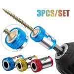 1 3PCS Magnetic Screw Ring Bit Non-slip Magnetizer Ring Alloy Magnetizer Screw For Hex Screwdriver And Power Bits
