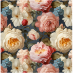Fabric Paint Table Runner Floral