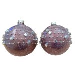 Plastic Christmas Baubles With Decorations Borwn 2 Piece