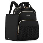 Mommore Diaper Bag Backpack Stylish Travel Baby Bag With Insulated Pockets Changing Pad And Stroller Straps For Toddler L-black