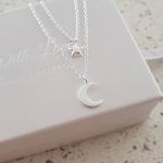 Maxinne 925 Sterling Silver Moon And Star Necklace 7X8MM On A 45CM Chain