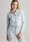 Sissy Boy Tatum: Denim Jacket With Chain Detail - Light Vintage