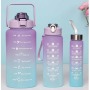 Set Of 3 Motivational Water Bottles With Time Markers - Leak-proof
