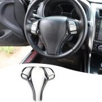 Muxee Steering Wheel Button Frame For Nissan Altima 2013 2014 2015 2016 2017 2018 - Abs Carbon Fiber Sport Steering Wheel Frame