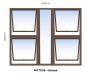 Aluminum Window Bronze Top Hung PTTTT1212 4 Vent W1500MM X H1200MM