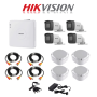 Hikvision 1080P 4 Channel Dvr & 4 Bullet Cameras Diy Cctv Kit - Full House - 2TB Hdd - 18.5" HDMI Monitor