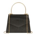 Black Diamante Trapezium Clutch Bag