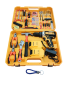 21V Yellow Kit Lithium Ion Cordless Hammer Drill With 49 Piece With Keyring