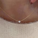 Unique Design Golden 6 Prong Rhinestone Pendant Necklace For Women Lock Clasp Clavicle Chain Perfect For Daily Wear Or Dating Pa