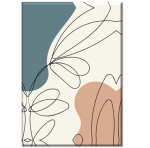 Abstract Flower Line Drawing Art Print On Canvas 600 X 900 3