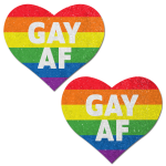 Rainbow Gay Af Heart Nipple Pasties