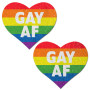 Rainbow Gay Af Heart Nipple Pasties
