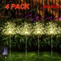 1PC/4PCS Solar-powered LED Lights With 8 Lighting Modes Garden Lights For Pathway/yard Deco Warm White/ Multicolor