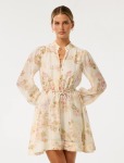 Rhys Petite Fluted MINI Dress - 18 Coral Empress Floral
