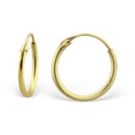C948 C174-C25281 - Gold Plated 925 Sterling Silver Hoop Earrings 14MM