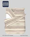 Simon Baker Printed Poly cotton Duvet Cover Set - Waves Rose Wood Various Sizes - Multi Three Quarter 150CM X 200CM +1 Pillowc