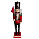 Nutcracker Pinewood 12X11.1X38CM - With Stick With Flag