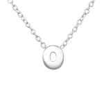 Kiara 925 Sterling Silver A-z Any Initial Letter Necklace 5X6MM 45CM Chain - O