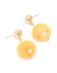 Goldair Gold & Yellow Marble Circle Drop Earrings