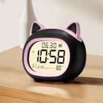 Kids Alarm Clock With Night Light For Kids Small Digital Alarm Clocks For Bedrooms Routine Builder Cute Cat Alarm Clock With Sle