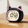 Kids Alarm Clock With Night Light For Kids Small Digital Alarm Clocks For Bedrooms Routine Builder Cute Cat Alarm Clock With Sleep Training Snooze
