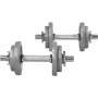 Cast Iron Dumbbell Set 20KG - Silver