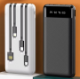 Lani Enterprise 20000mAh High-Capacity Power Bank With Built-In Multi-Charging Cables