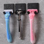 2PCS Minimalist Wall-mounted Razor Holder - Sleek Shaver Storage Rack For Bathroom Organization