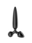 Triple Crystal 1 - Glass Dildo & Anal Plug - Black