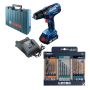 Bosch - 180 - Li Cordless Combo Drill Kit 18V & Alpen Set Of 3 Drill Bits