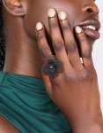 Black Flower Statement Ring