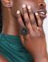 Black Flower Statement Ring