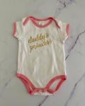 Oh Baby White Baby Grow With Pink Trim 0 3M