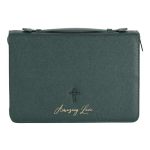 White Dove Designs Bible Cover-amazing Love-cross-green-xlg