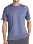 Reebok Men's Bolt Strike Short Sleeve Crewneck T-Shirt Standard Fit Cool Touch Jersey Fabric Nightshadow Blue Small