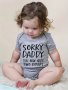 Baby Girls Casual "sorry Daddy You Now Have Two Bosses" Print Romper Short Sleeve Onesie Clothes