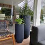 European Vertical Japi Planter In Lead - Large