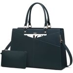 Lovevook Laptop Tote Bag For Women Leather Business Office Work Bag Computer Briefcase With Small Clutch Fit For 15.6 Inch Lapto