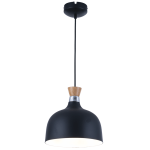 Maya Black Or White And Natural Wood Pendant Light - White