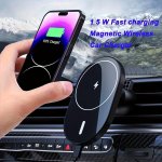 15W Magnetic Wireless Car Charger With Acrylic Mirror For Iphone 15 14 13 12 11 8 XS XS Max xr x Plus mini pro pro Max xs se Sa