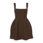 Chocolate Brown Retro MINI Dress