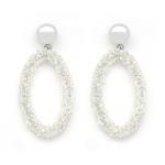 Oval Hanging Earrings Embellished With C